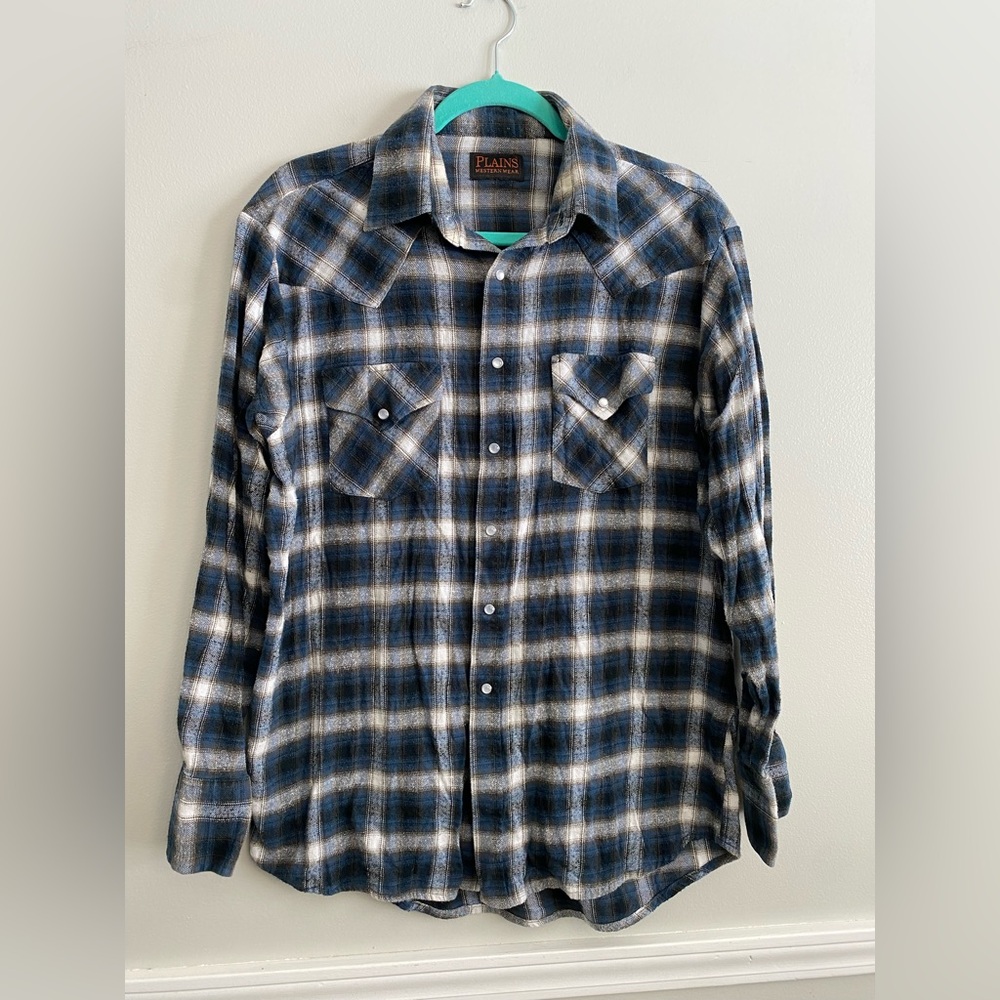 Vintage Western Flannel Pearl‎ Snap